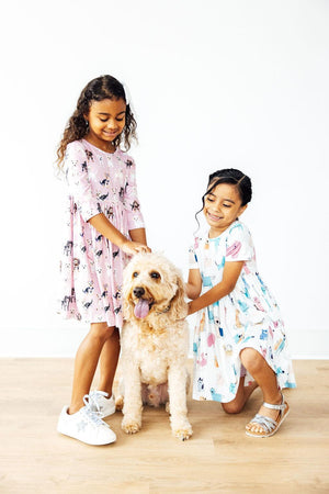 Puppy Pals S/S Pocket Twirl Dress-Mila & Rose ®
