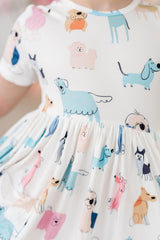 (S) Puppy Pals S/S Pocket Twirl Dress-Mila & Rose ®