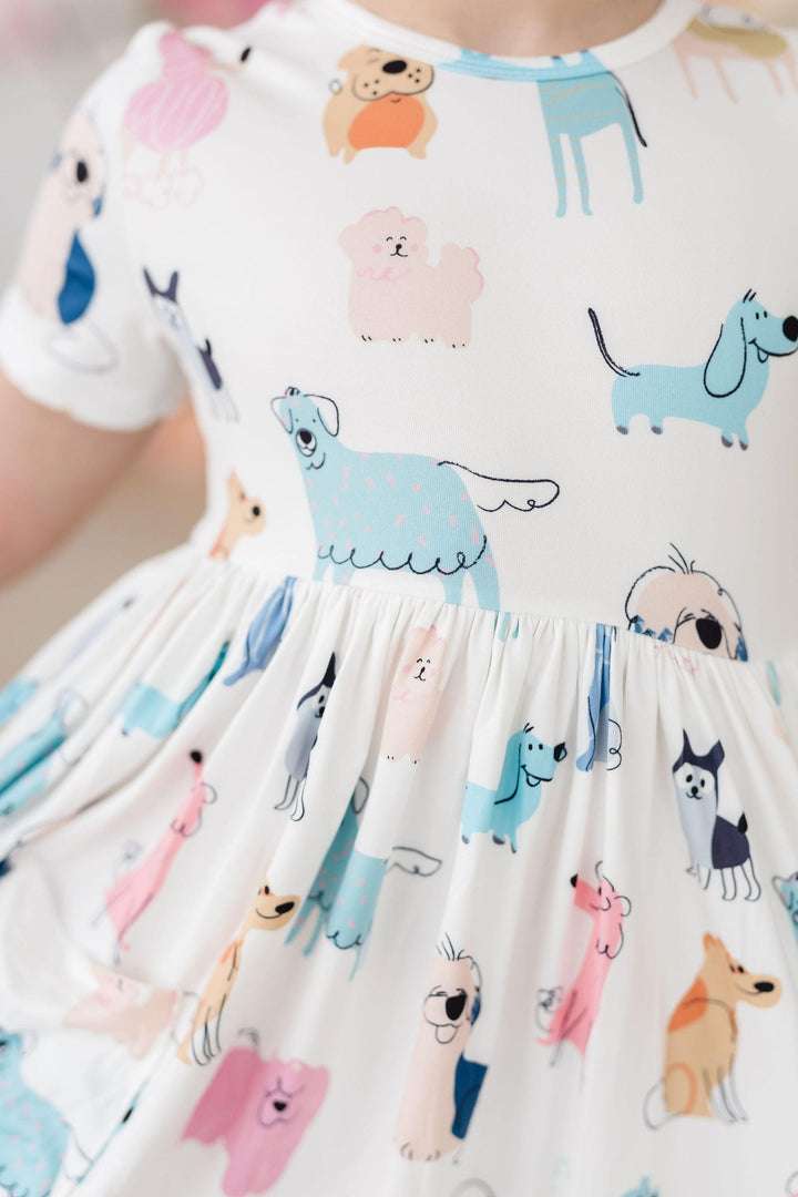 (S) Puppy Pals S/S Pocket Twirl Dress-Mila & Rose ®