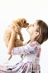 Puppy Party 3/4 Sleeve Pocket Twirl Dress-Mila & Rose ®