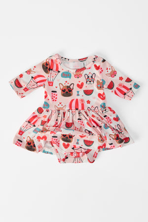 Puppy Love 3/4 Sleeve Twirl Bodysuit-Mila & Rose ®