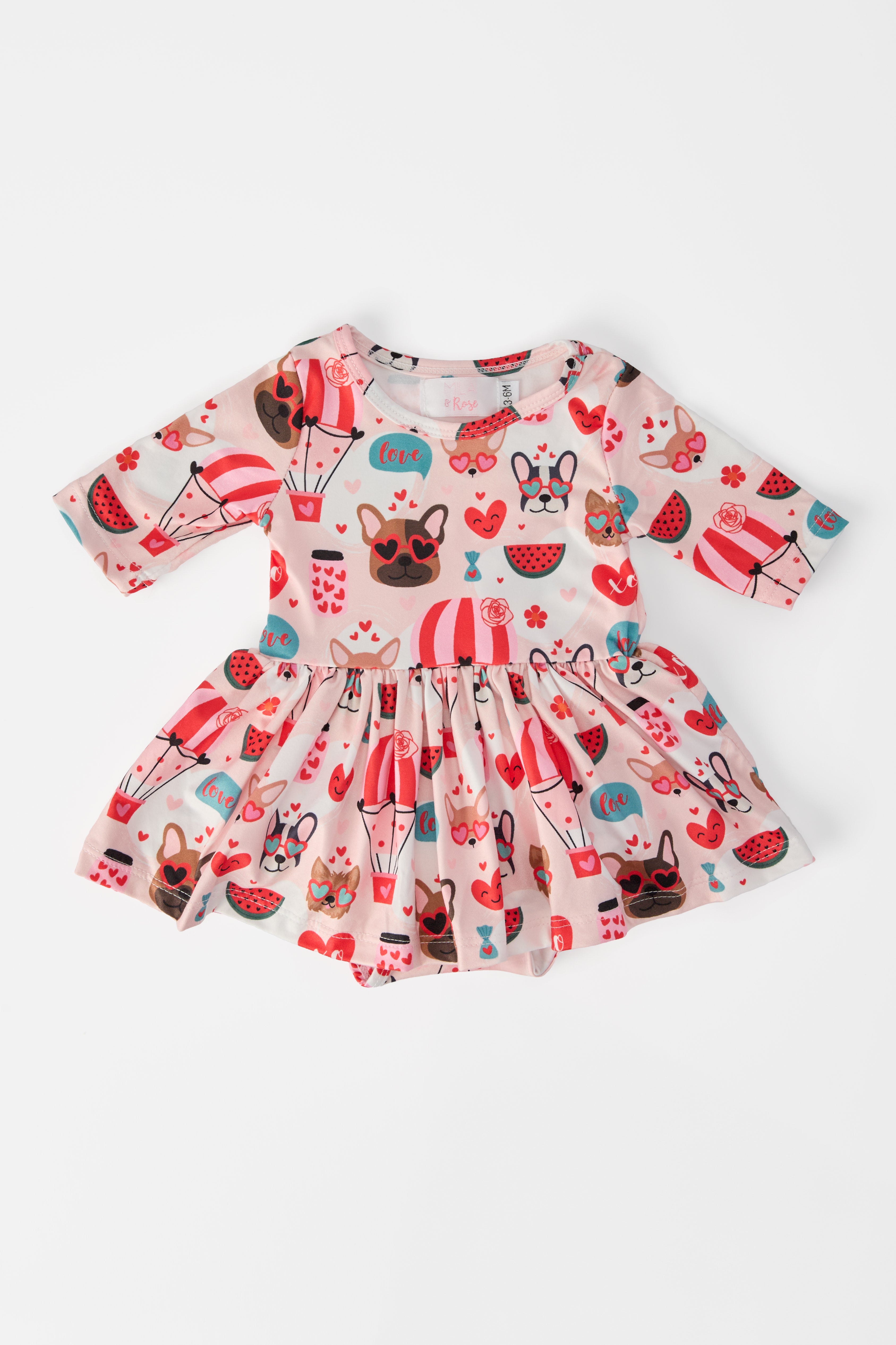 Puppy Love 3/4 Sleeve Twirl Bodysuit-Mila & Rose ®