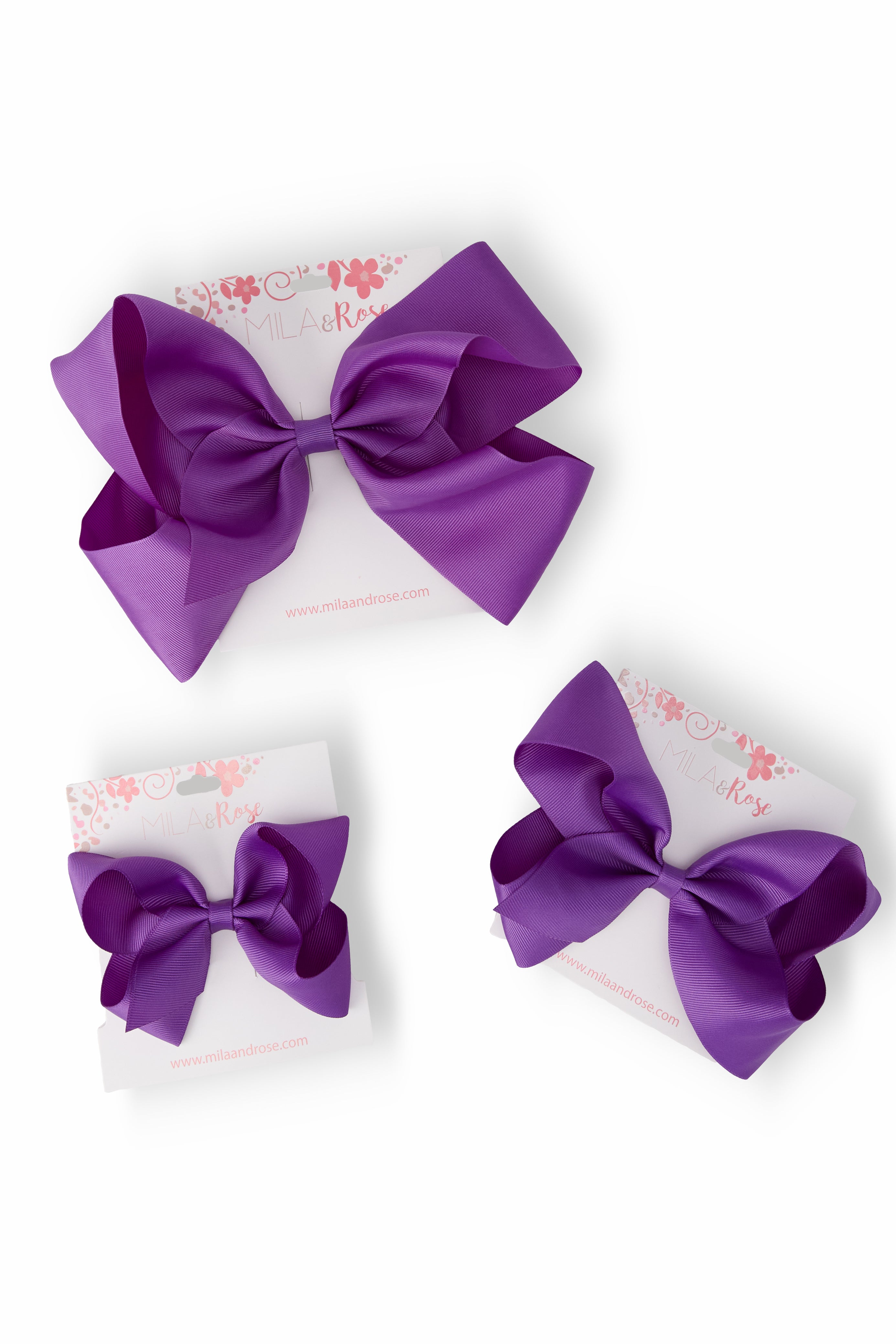 Purple Grosgrain Hair Bow | Mila & Rose