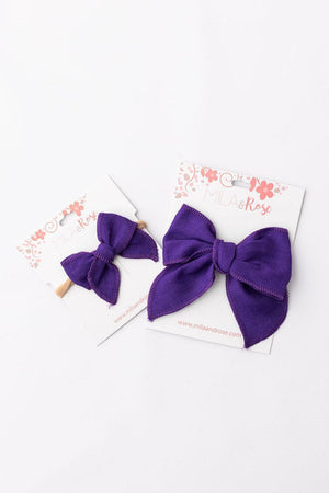 Classic Hair Bow - Purple-Mila & Rose ®