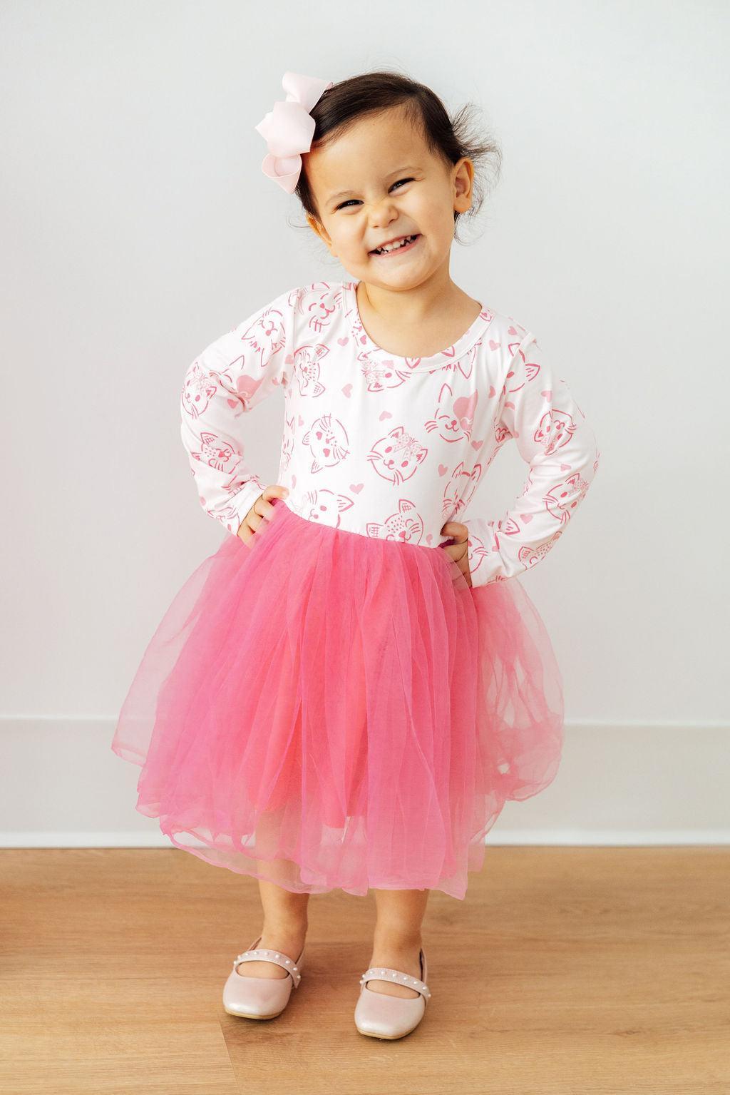SALE Purr-fectly Pink L/S Tutu Dress-Mila & Rose ®