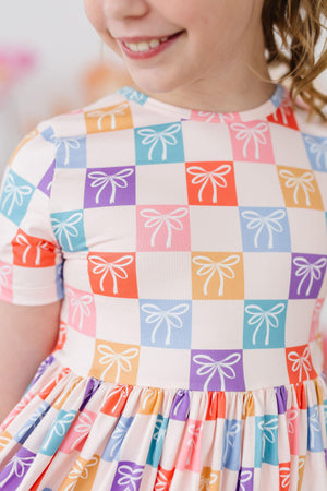 Girls' Rainbow Ribbons Pocket Twirl Dress Size: 5/6 By Mila & Rose Girls' Rainbow Ribbons Pocket Twirl Dress Size: 5/6 By Mila & Rose