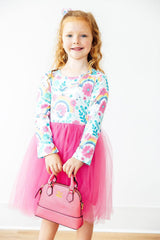 Rainbow Sparkle L/S Tutu Dress-Mila & Rose ®