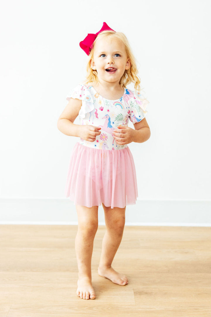 Rainbow Vibes S/S Twirl Leotard-Mila & Rose ®