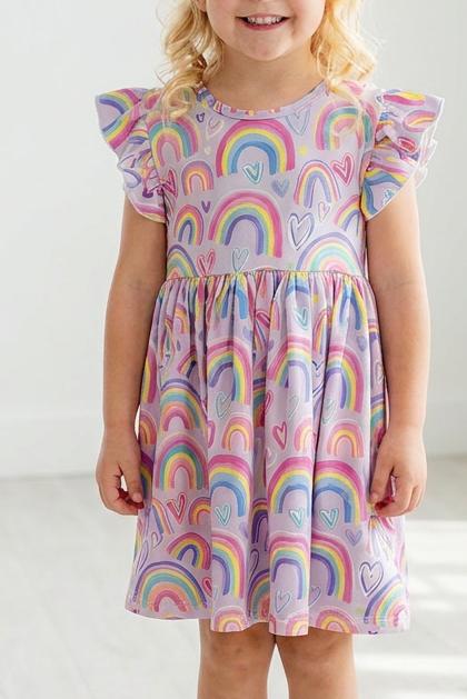 Flutter Sleeve Twirl Dress