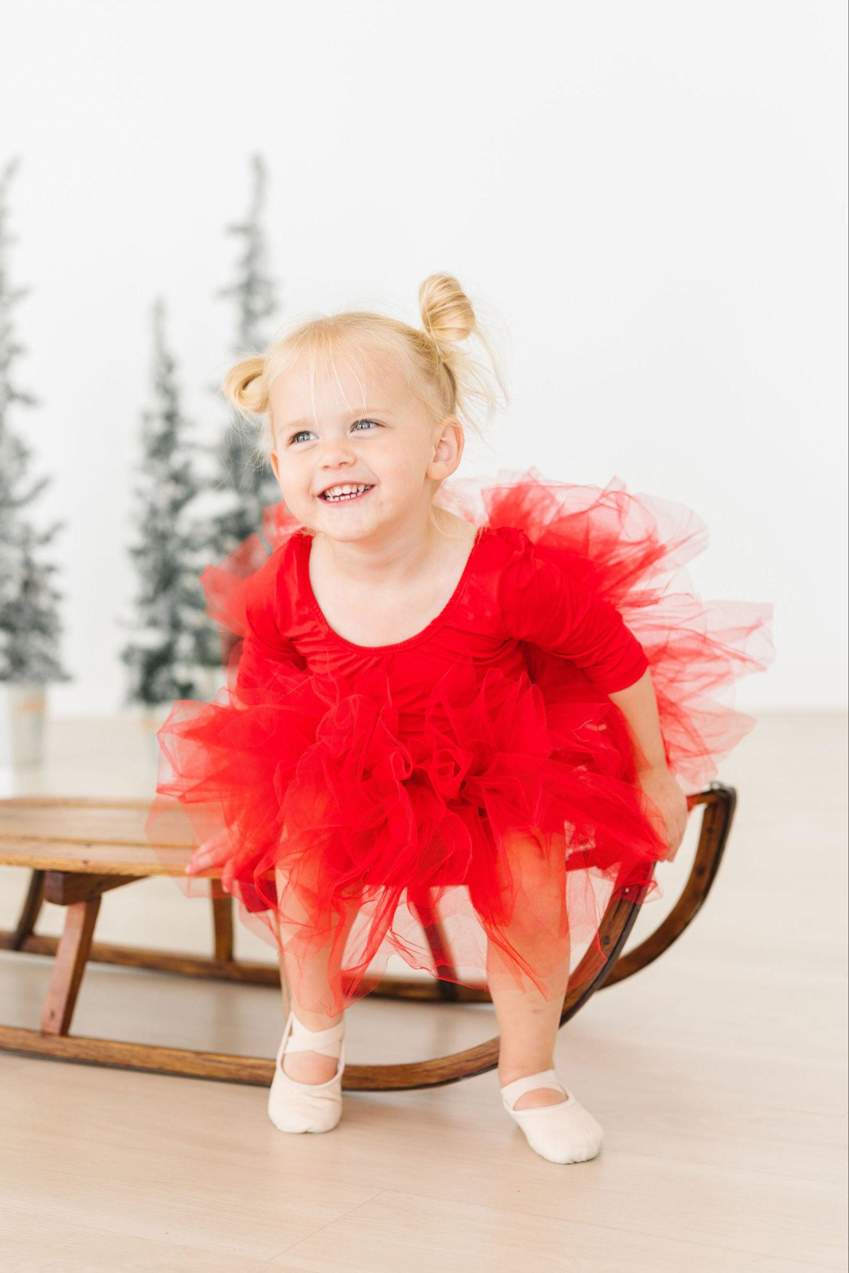 red tutu dress Ballerina for Baby Girl, Ballet Leotard Tutu, Girls Dance Costume, First Birthday Outfit, Toddler Recital Photoshoot Dress BIRTHDAY party Red Tutu & Tulle Puffy