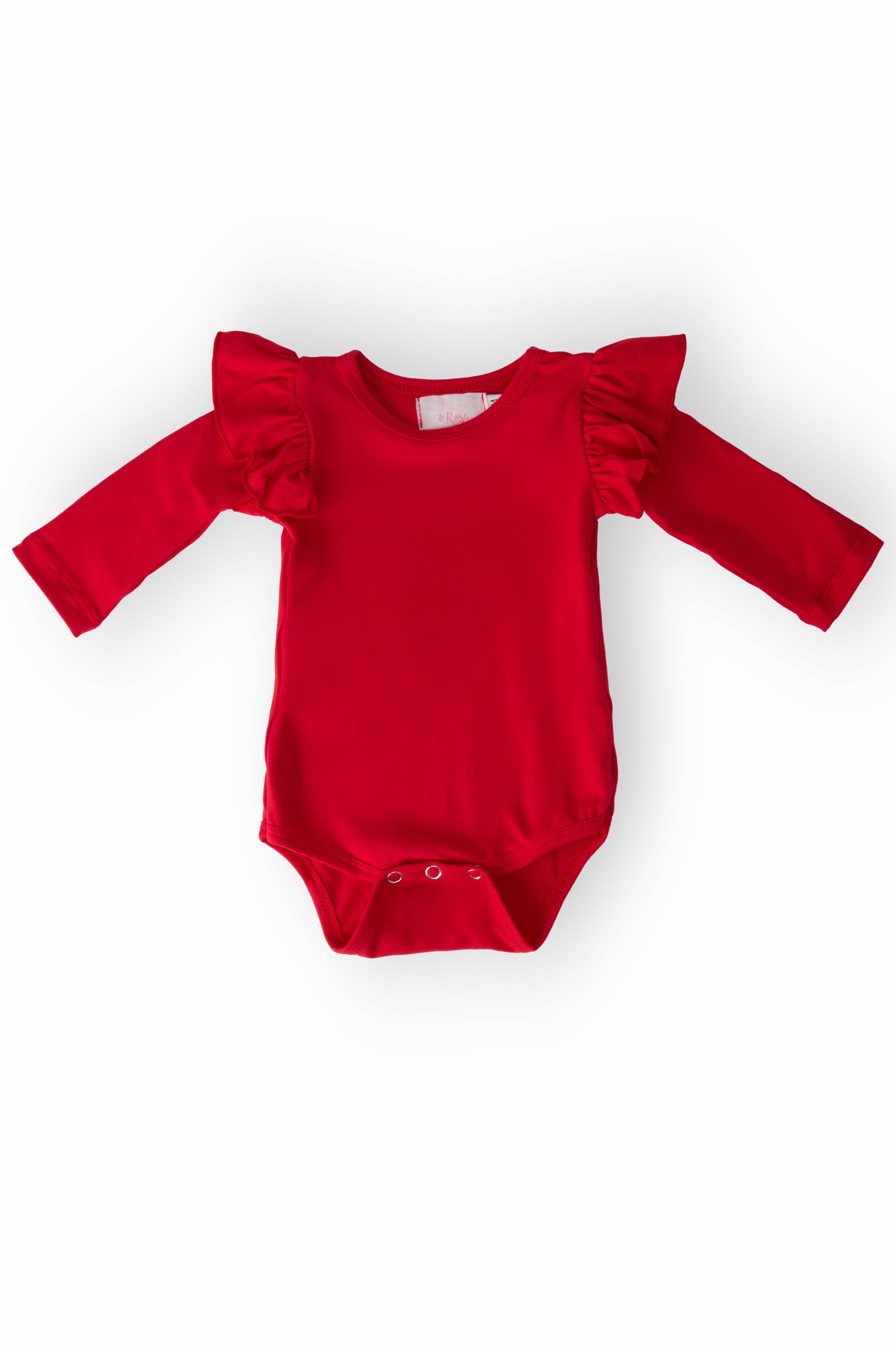 Red L/S Flutter Bodysuit-Mila & Rose ®