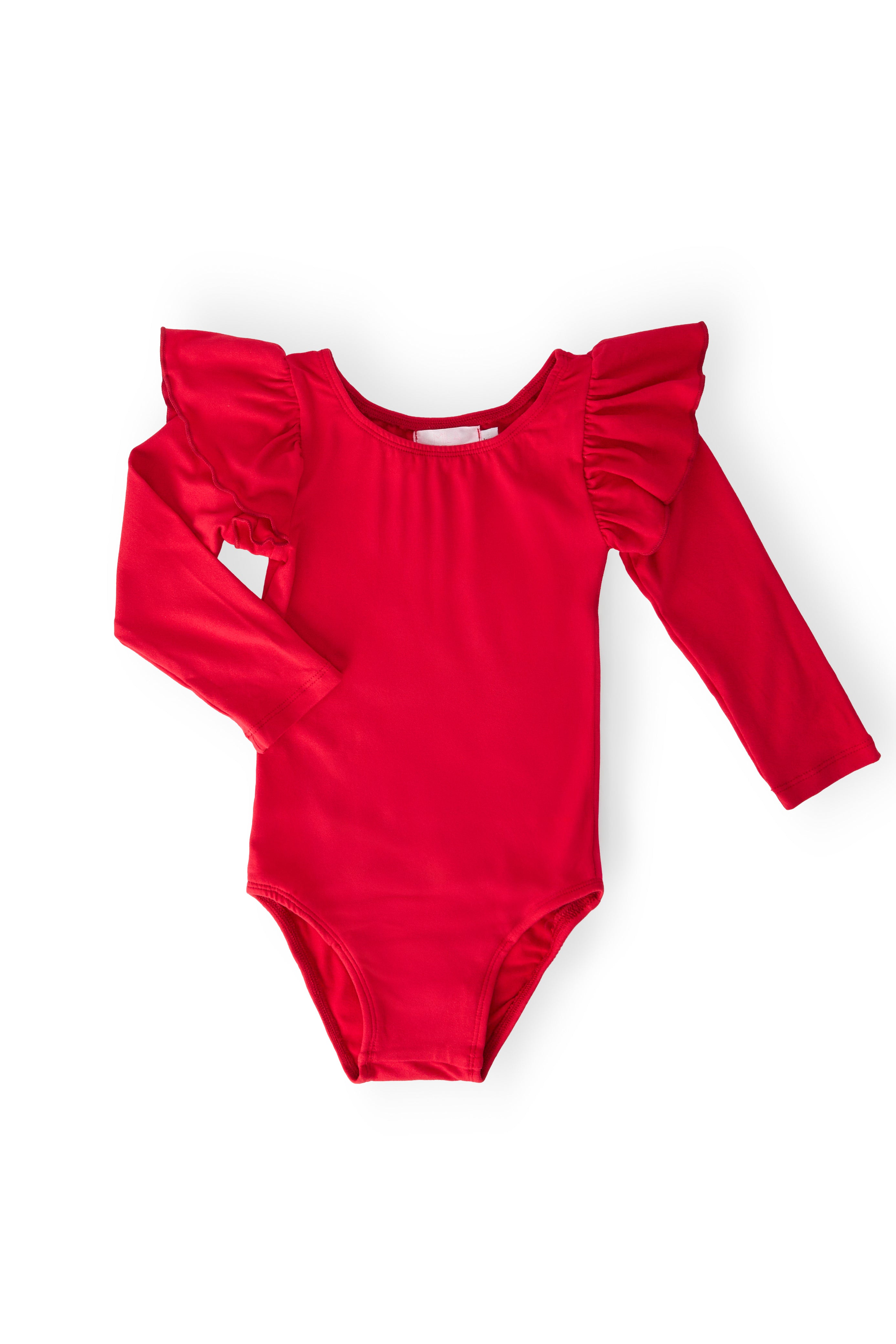 Red L/S Flutter Sleeve Leotard-Mila & Rose ®