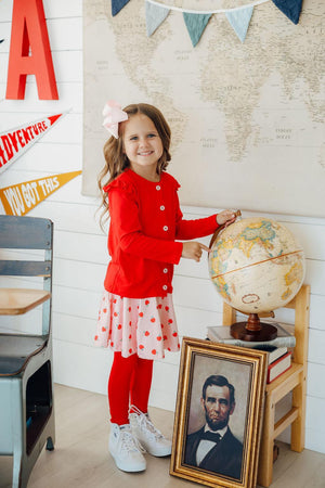 Red Ruffle Cardigan-Mila & Rose ®