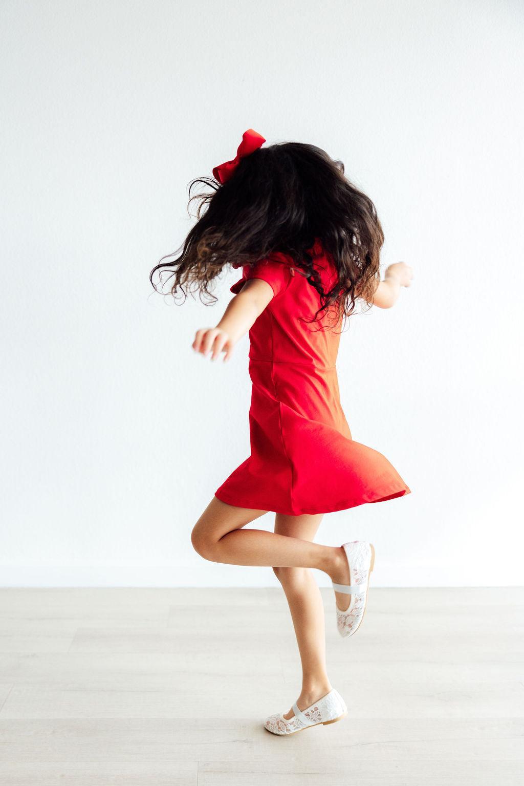 Red S/S Polo Dress-Mila & Rose ®