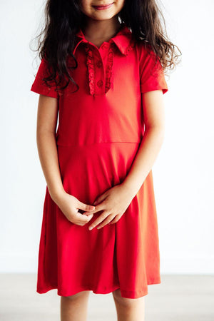 Red S/S Polo Dress-Mila & Rose ®