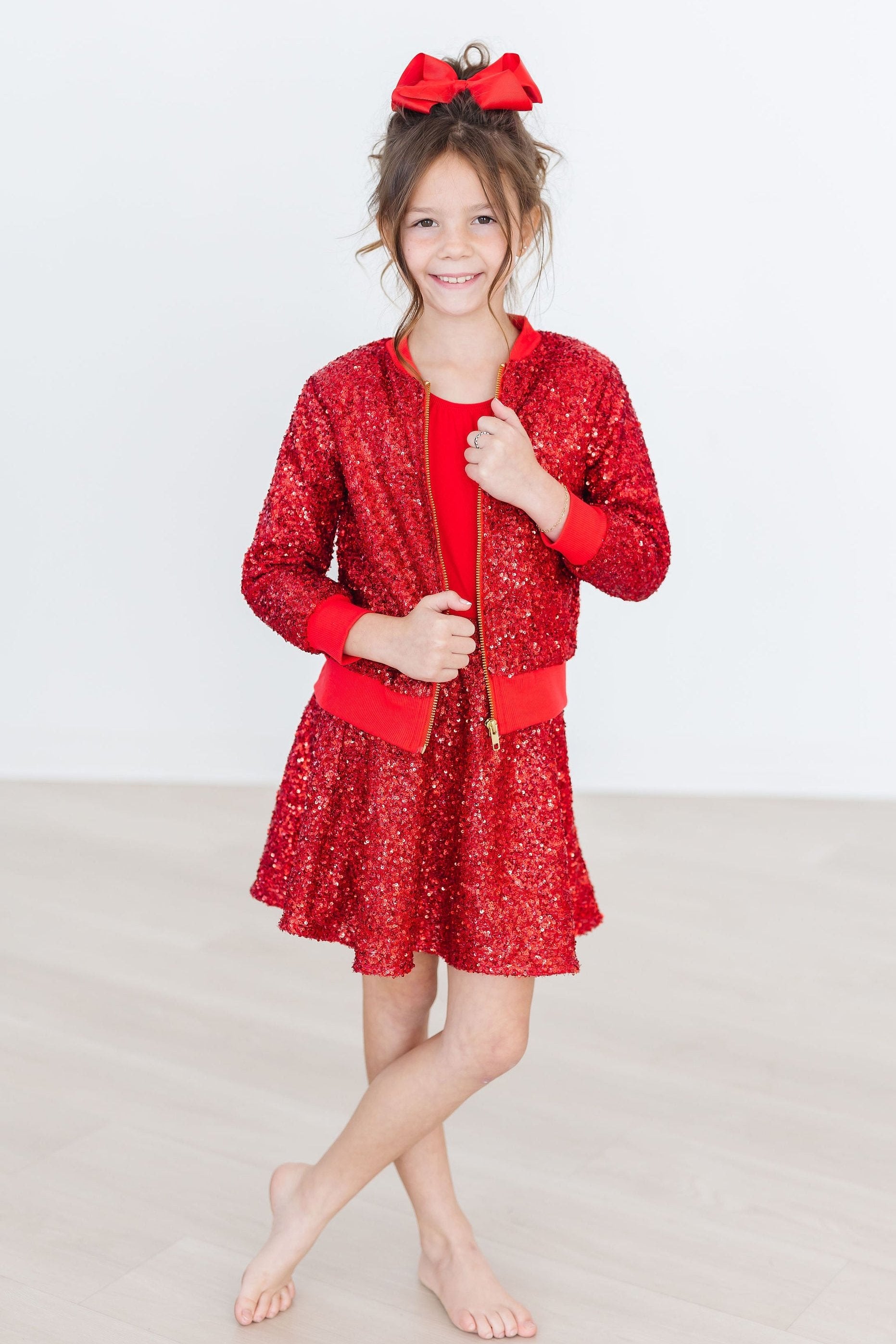 Girls' Red Sequin Jacket Size: 11/12 By Mila & Rose Girls' Red Sequin Jacket Size: 11/12 By Mila & Rose