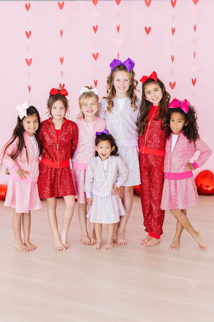 Red Sequin Joggers-Mila & Rose ®