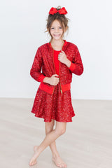 (V) Red Sequin Twirl Skort-Mila & Rose ®