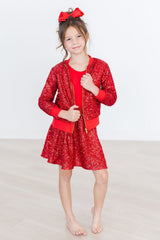 (V) Red Sequin Twirl Skort-Mila & Rose ®
