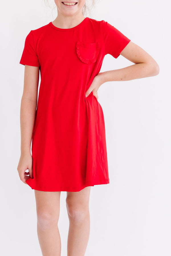 Girls' Red T-shirt Dress Size: 12-24m By Mila & Rose