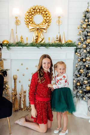 Red Velvet Sequin Jacket-Mila & Rose ®