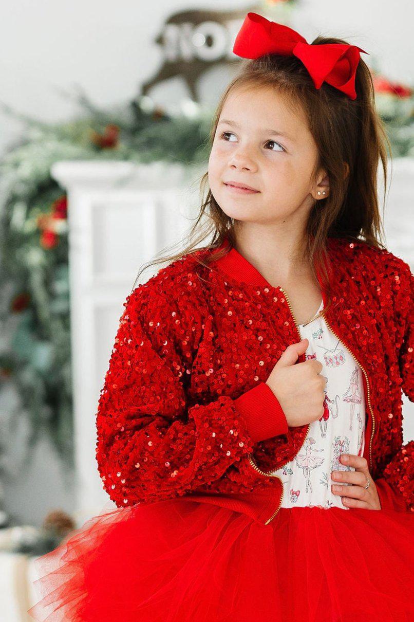 Red Velvet Sequin Jacket | Mila & Rose Red Velvet Sequin Jacket | Mila & Rose