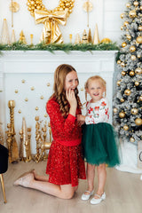 Red Velvet Sequin Twirl Skort-Mila & Rose ®