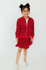 Red Velvet Sequin Twirl Skort-Mila & Rose ®