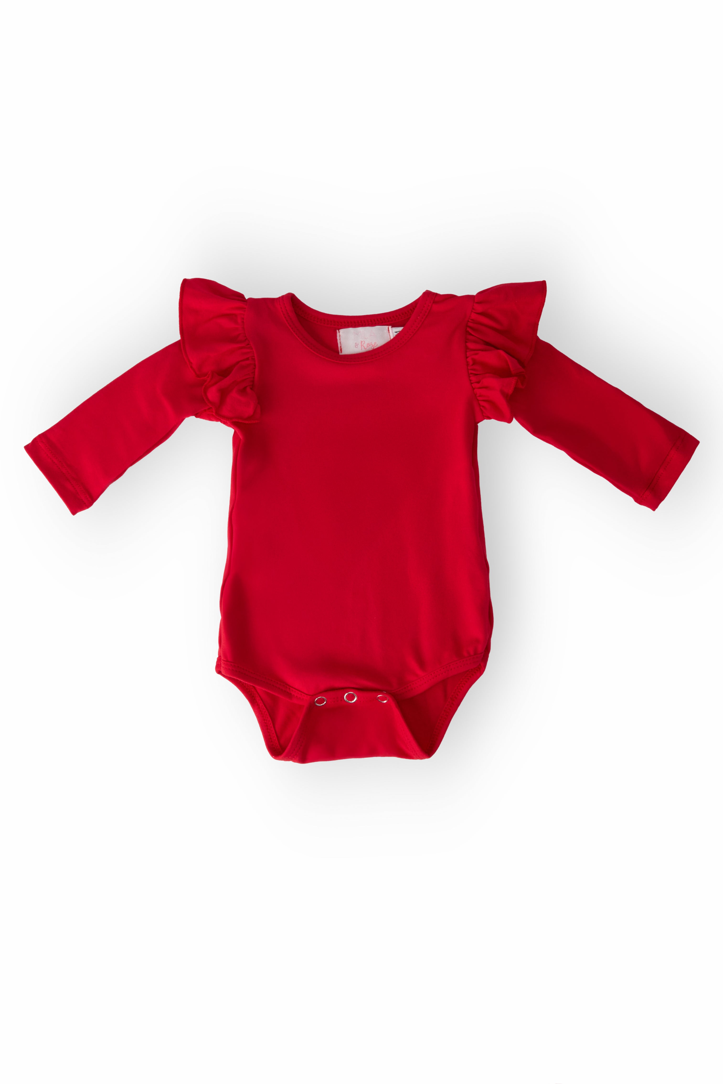 Red L/S Flutter Bodysuit-Mila & Rose ®