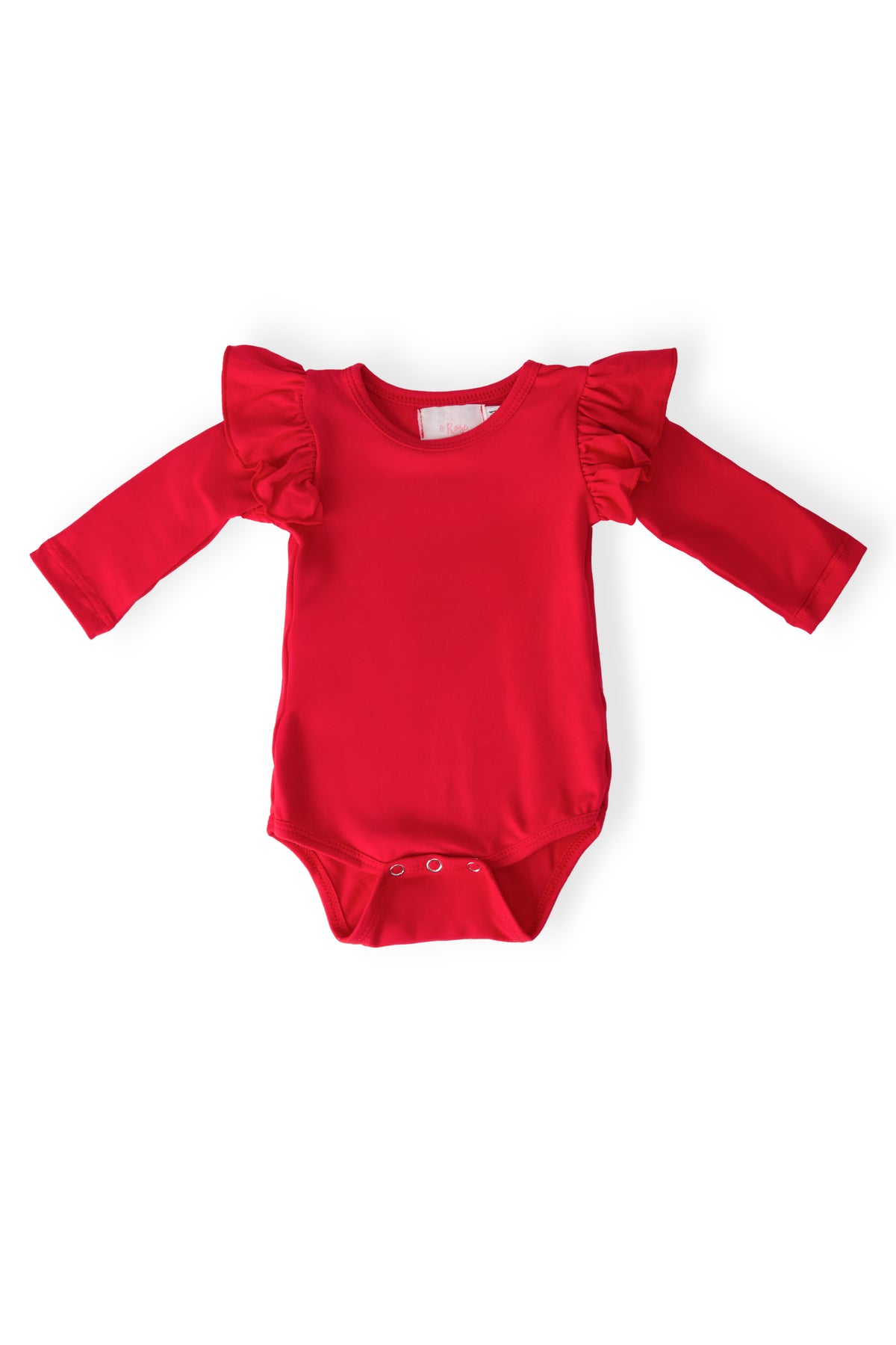 Red L/S Flutter Bodysuit-Mila & Rose ®