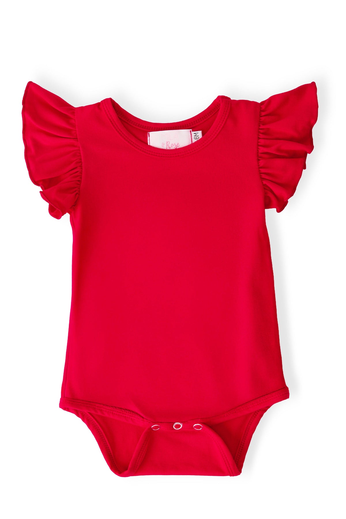 Red S/S Flutter Bodysuit-Mila & Rose ®