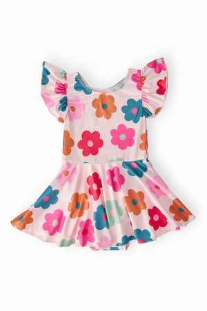 Retro Floral S/S Twirl Leotard-Mila & Rose ®