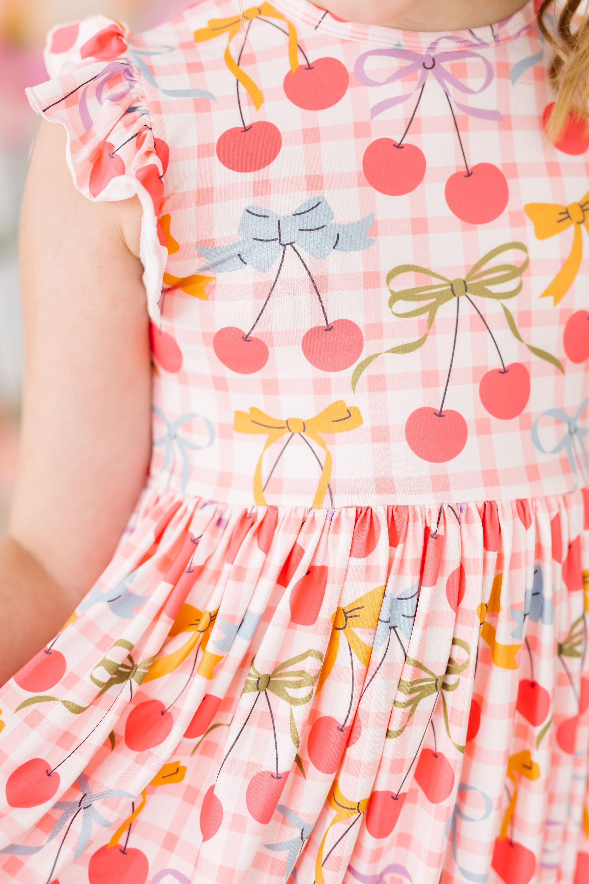 Retro Picnic Flutter Sleeve Twirl Dress 5/6