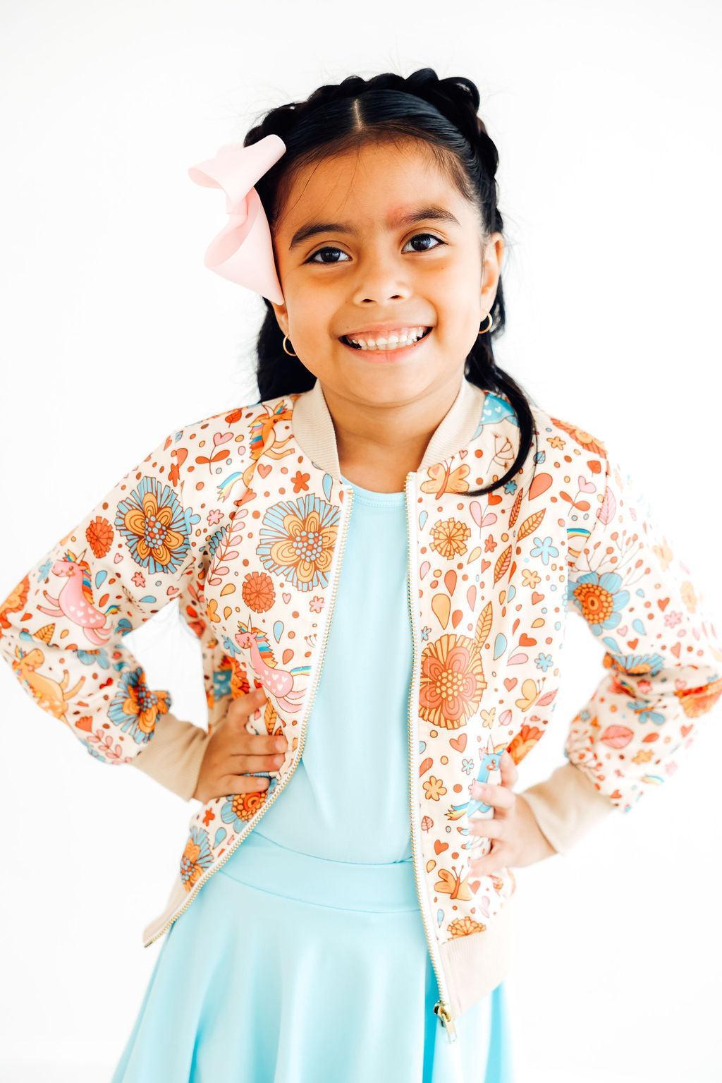 Retro Unicorns Satin Jacket-Mila & Rose ®