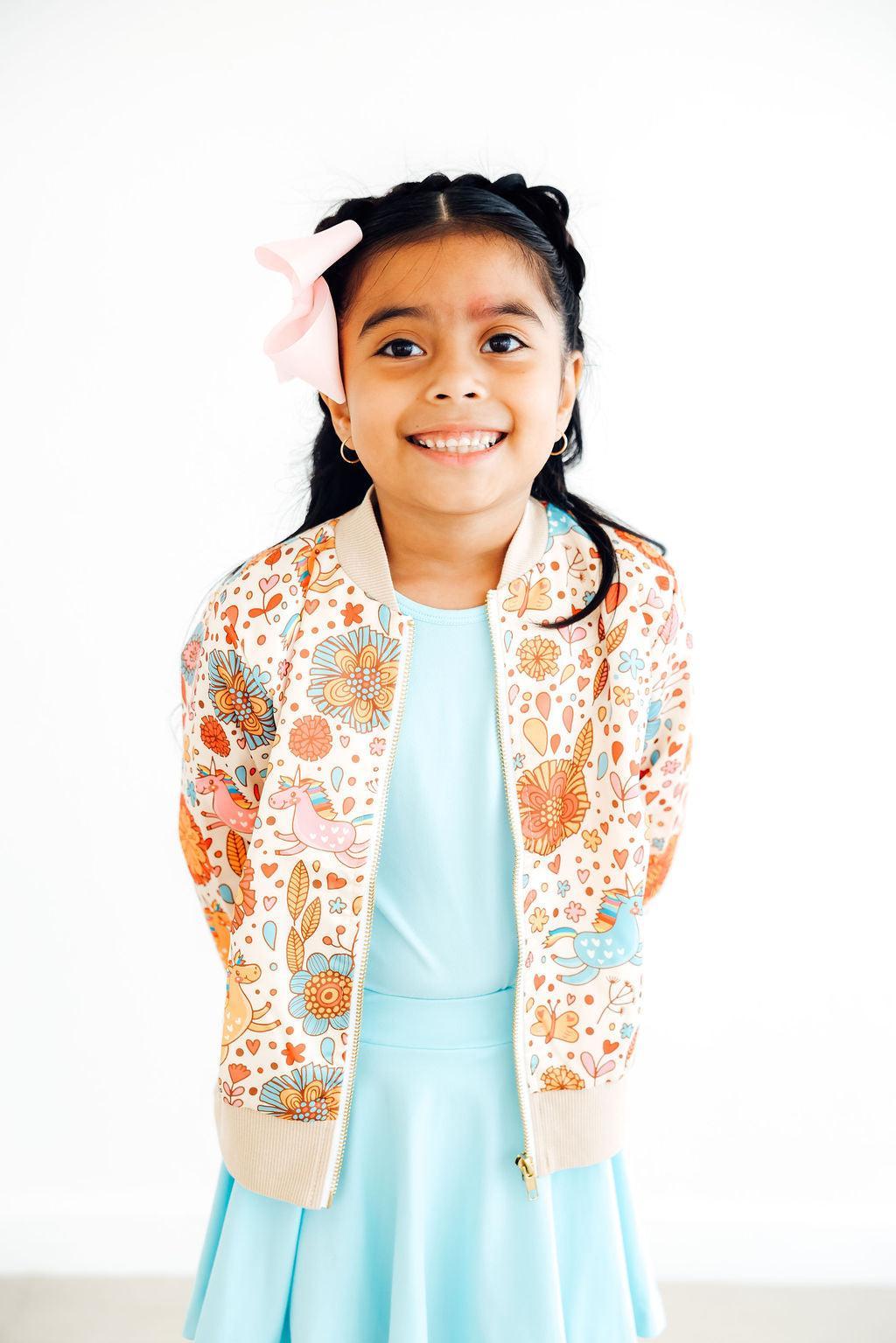 Retro Unicorns Satin Jacket-Mila & Rose ®