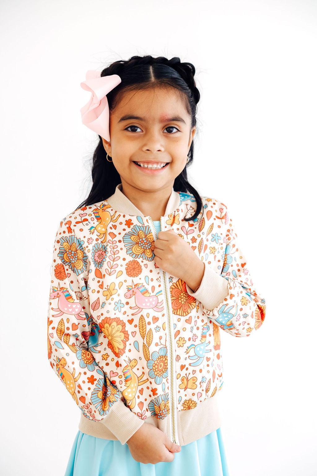 Retro Unicorns Satin Jacket-Mila & Rose ®