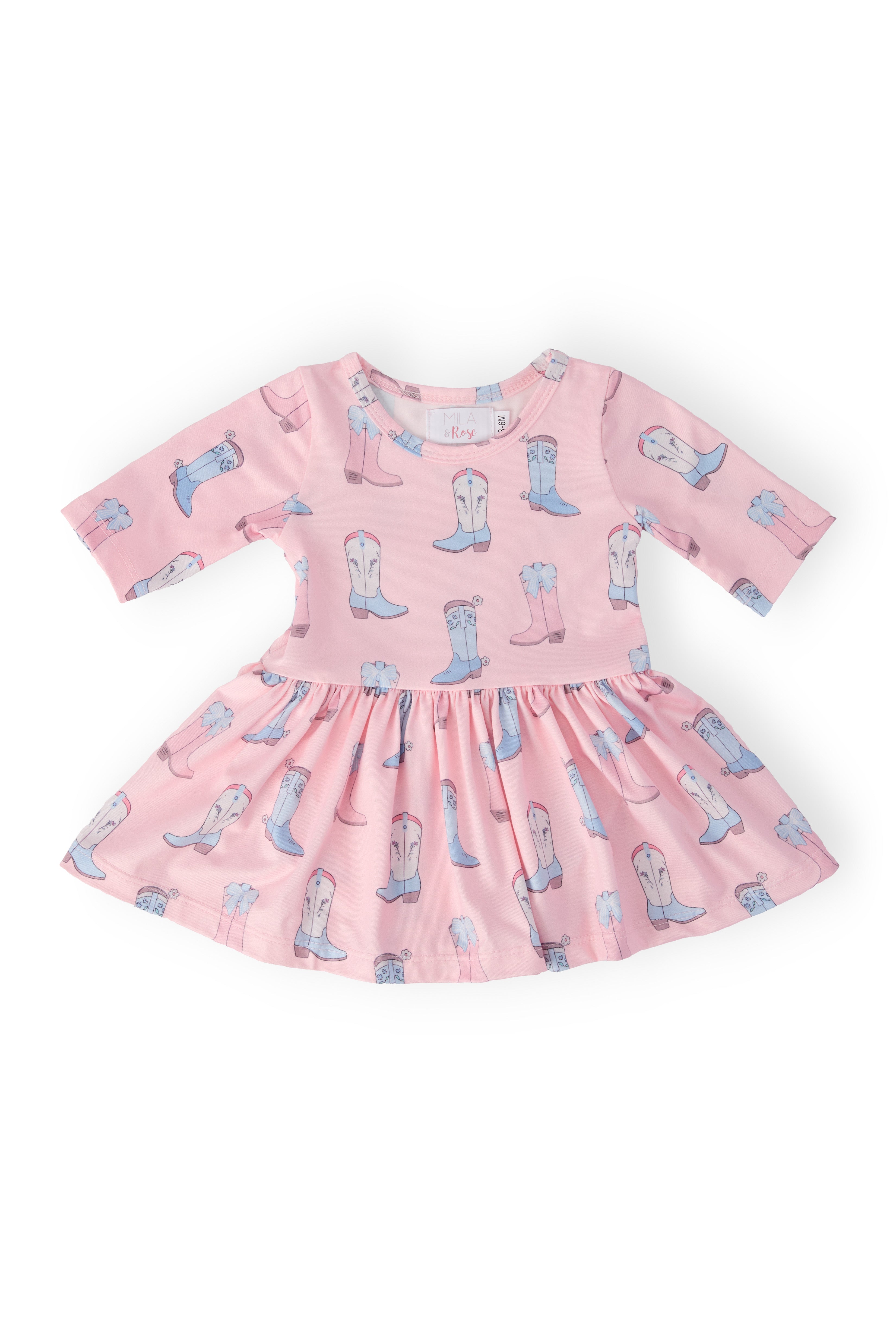 Ribbons & Rodeos 3/4 Sleeve Twirl Bodysuit-Mila & Rose ®