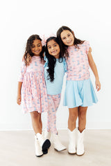Ribbons & Rodeos 3/4 Sleeve Pocket Twirl Dress-Mila & Rose ®