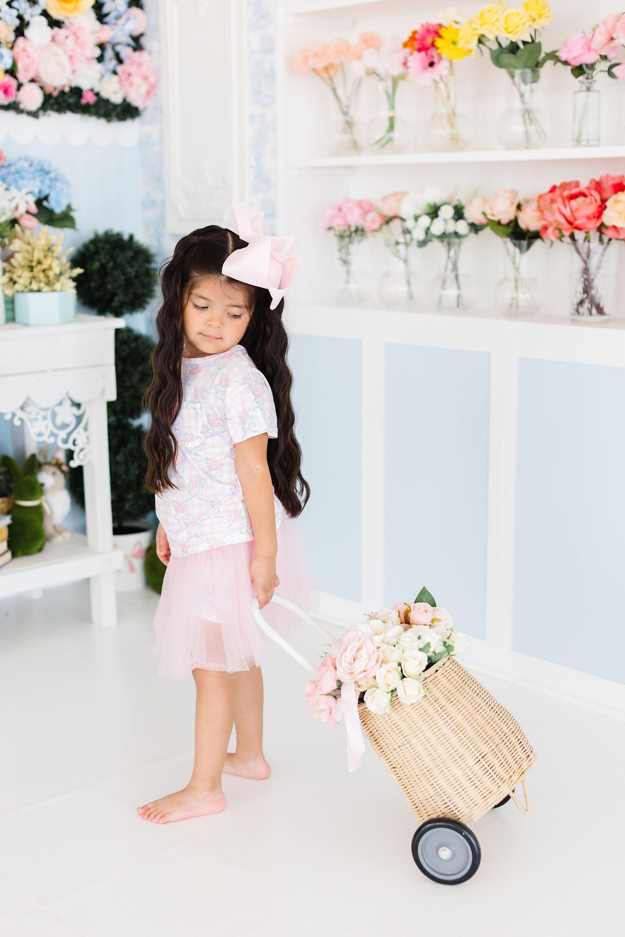 Ribbons & Roses Ruffle Pocket Tee-Mila & Rose ®