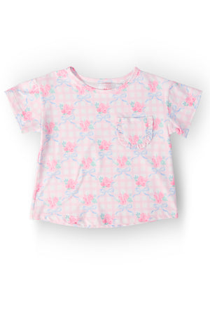 Ribbons & Roses Ruffle Pocket Tee-Mila & Rose ®