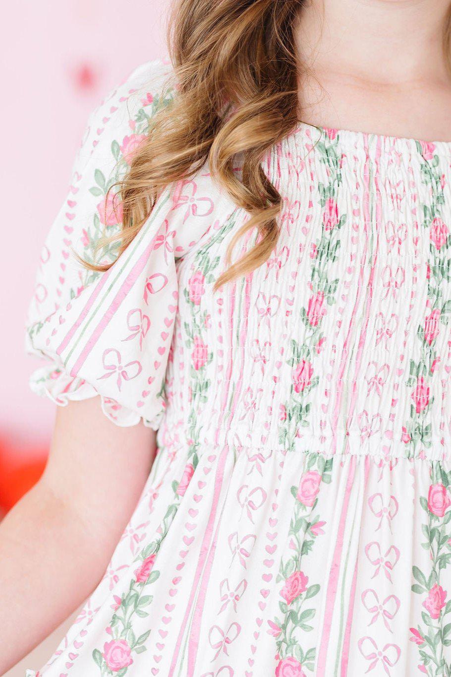 Rosebud Bows Smocked Ruffle Dress-Mila & Rose ®
