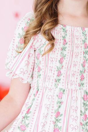 Rosebud Bows Smocked Ruffle Dress-Mila & Rose ®