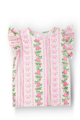 Rosebud Bows S/S Ruffle Tee-Mila & Rose ®