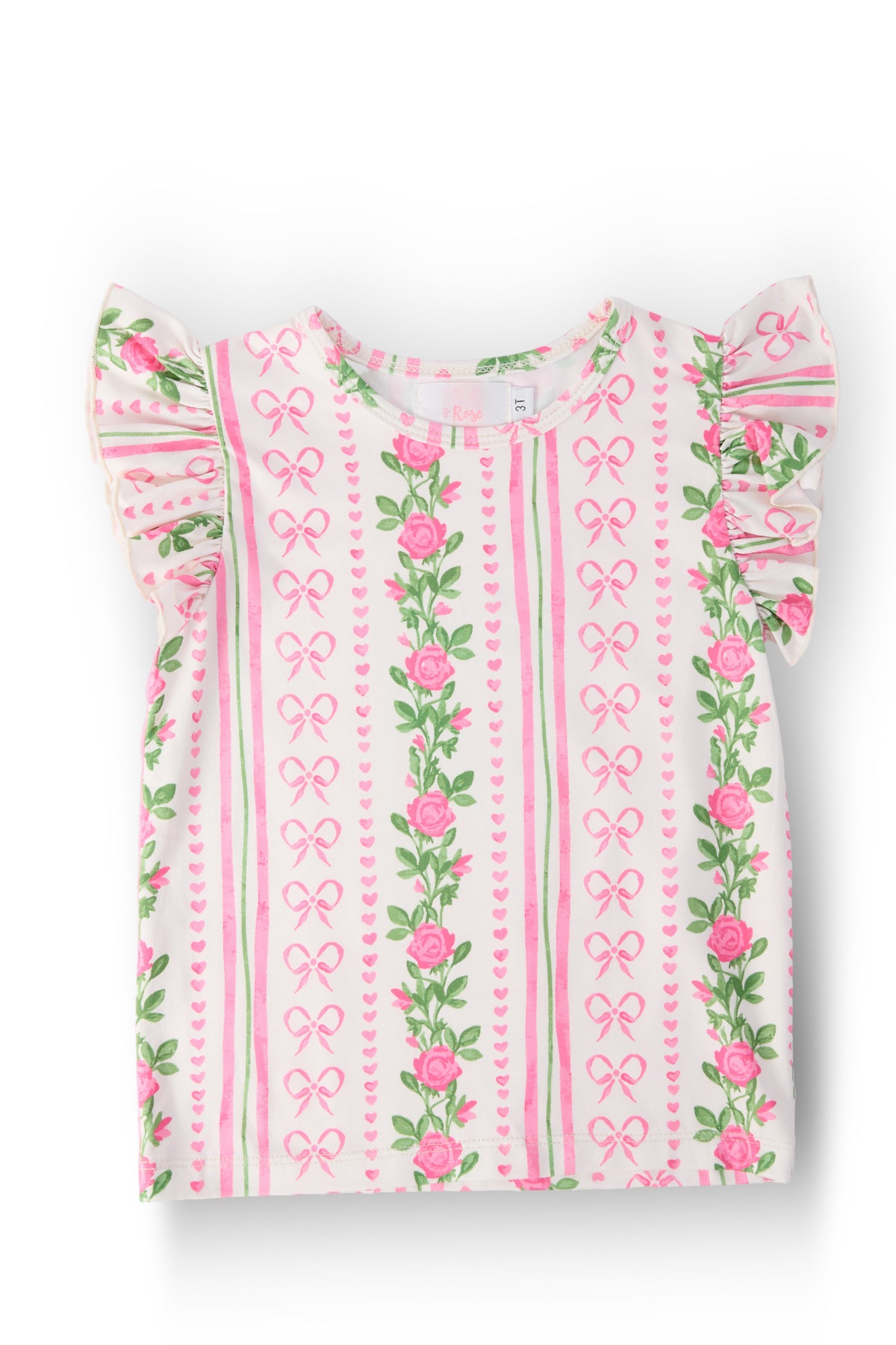 Rosebud Bows S/S Ruffle Tee-Mila & Rose ®