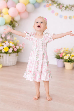 Rosebud Bows Smocked Ruffle Dress-Mila & Rose ®