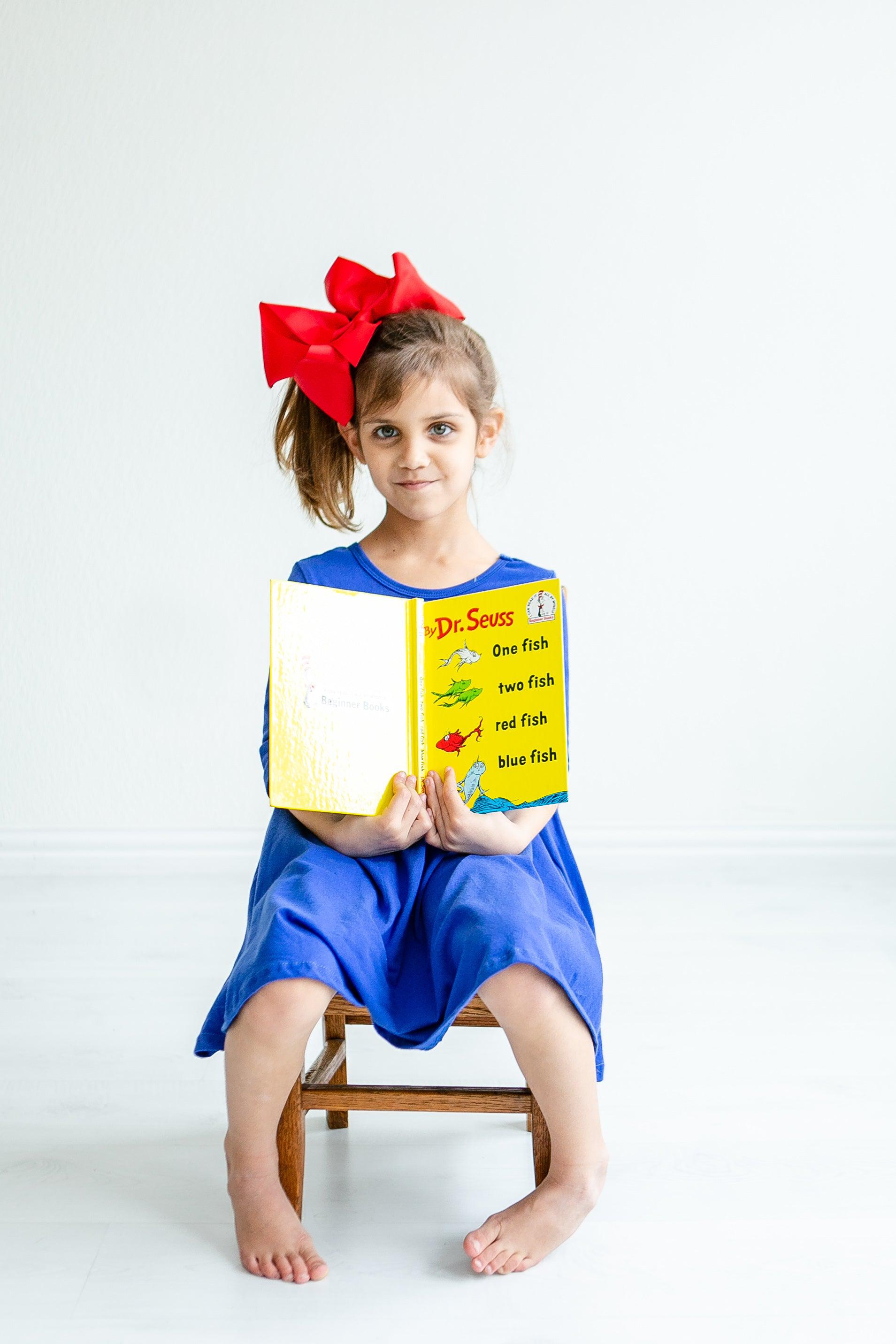 Royal Blue 3/4 Sleeve Pocket Twirl Dress-Mila & Rose ®