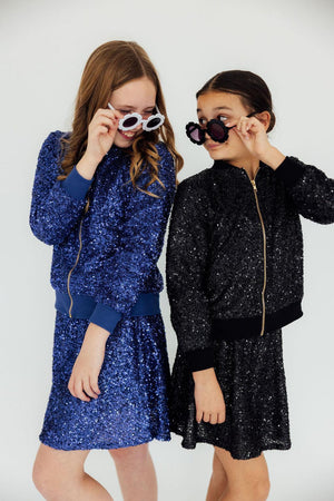 Royal Blue Sequin Jacket-Mila & Rose ®
