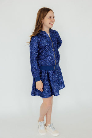 Royal Blue Sequin Twirl Skort-Mila & Rose ®