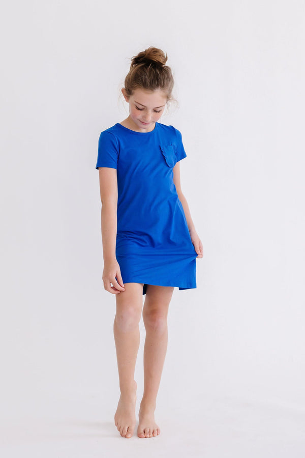 Girls' Royal Blue T-shirt Dress Size: 7/8 By Mila & Rose Girls' Royal Blue T-shirt Dress Size: 7/8 By Mila & Rose