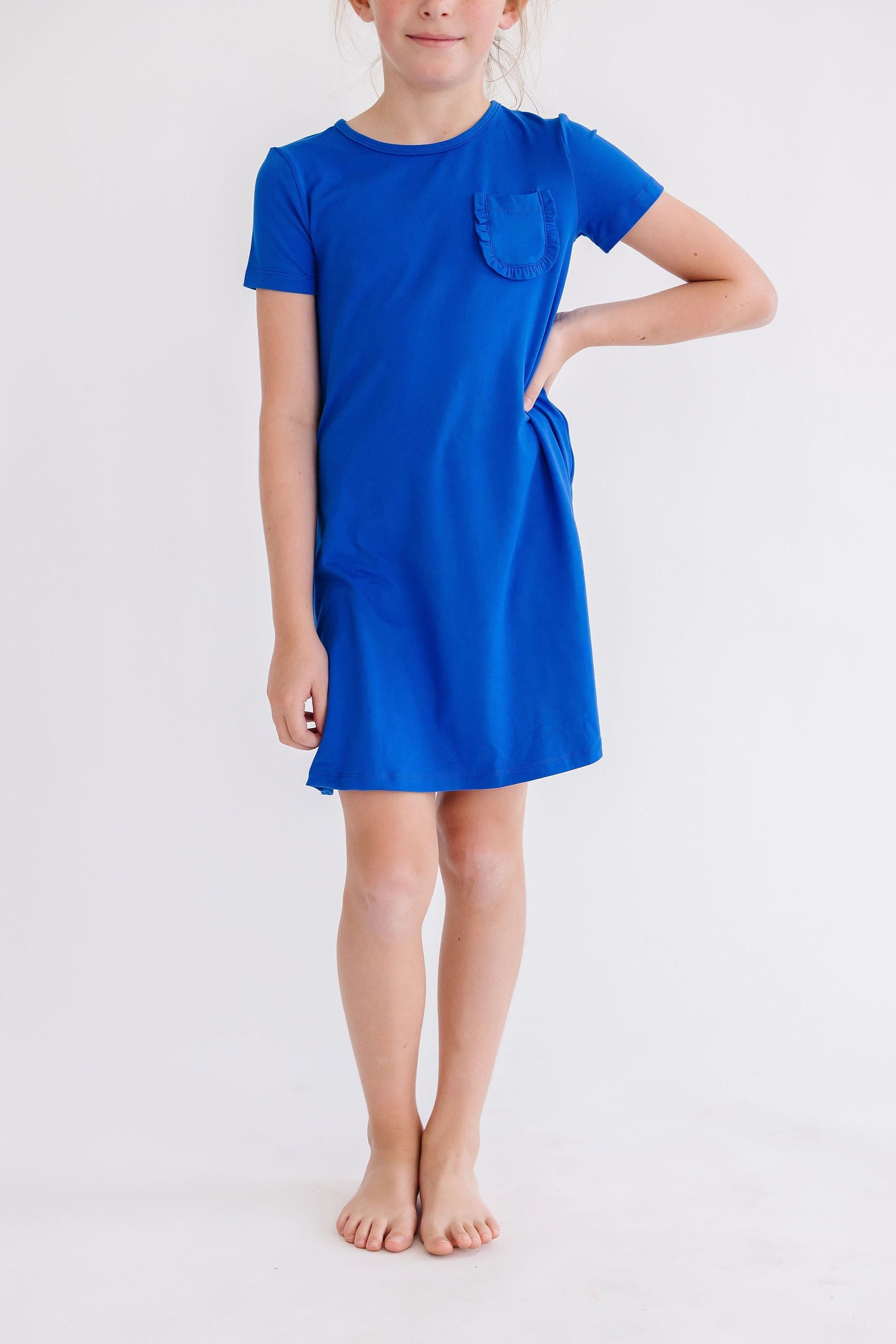 Girls' Royal Blue T-shirt Dress Size: 7/8 By Mila & Rose Girls' Royal Blue T-shirt Dress Size: 7/8 By Mila & Rose